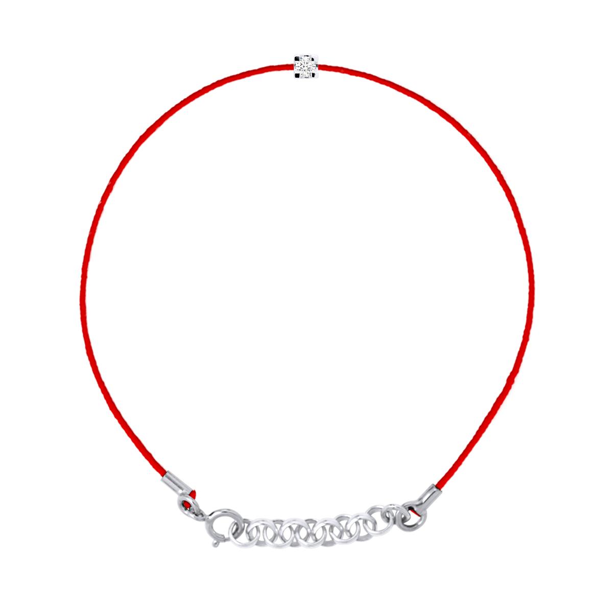 Diamond Bracelet Solitaire 0050 Cts Nylon Red 925