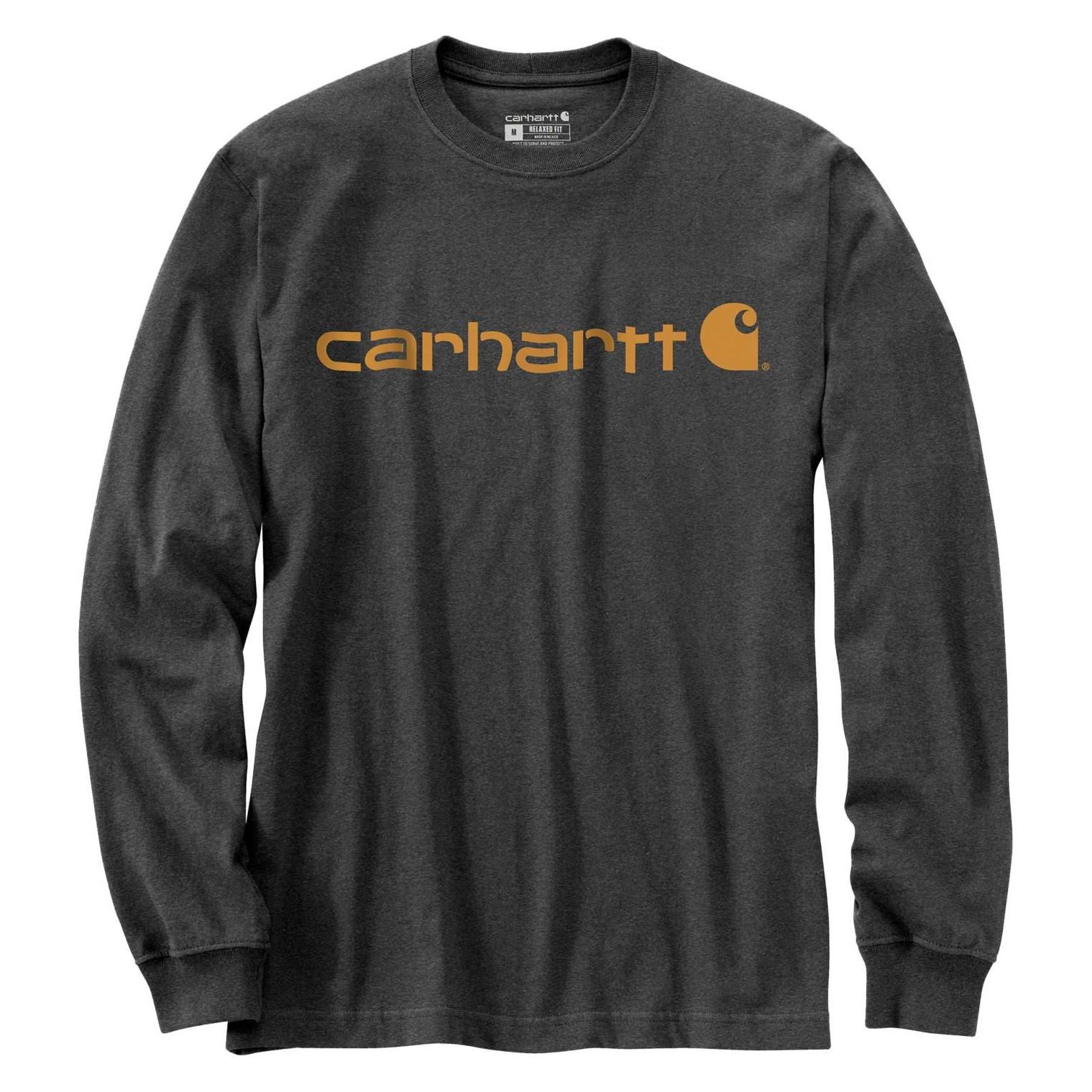 Carhartt Dearborn Relaxed LS Logo CARBON T-Shirt (XXL) (73105523)