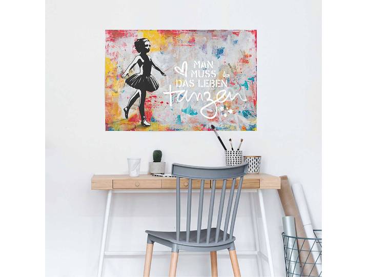 Poster Il faut danser la vie Papier Multicolore 61 x 92 x 0cm
