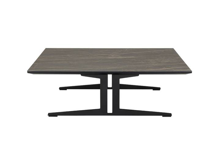 Salontisch Lux dunkelgrau, schwarz Keramik, Metall B 98 T 98 cm