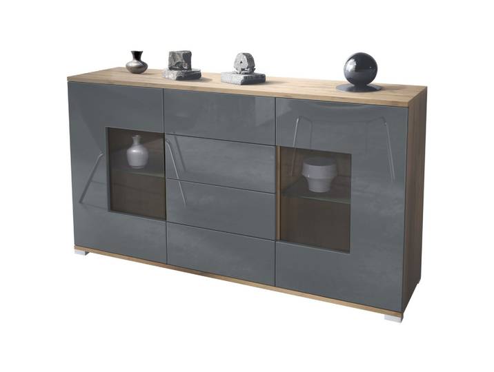 SIDEBOARD Grömitz Grau Hochglanz