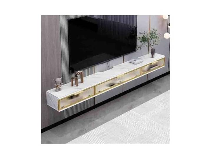 Vfs8dQ5kt Medieneinheit Schwebendes TV-Gerät, großer, wandmontierter TV-Schrank, Medienkonsole(160x29x20.4cm)