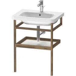 Duravit Möbel-Accessoires Handtuchhalter mit Ablage DuraStyle 9881, 590x440mm, DS988101877, Farbe: Weiß Matt / Nussbaum Massiv