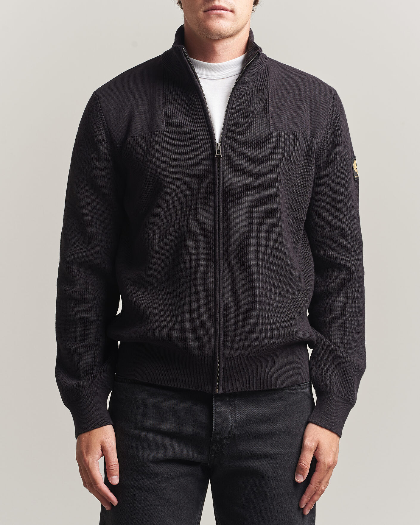 Belstaff Commander Knitted Full Zip Black men L Sort