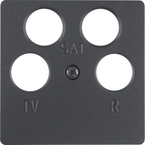 Berker S1 coaxkabel afdekking 14841606, 4-gats, antraciet, mat