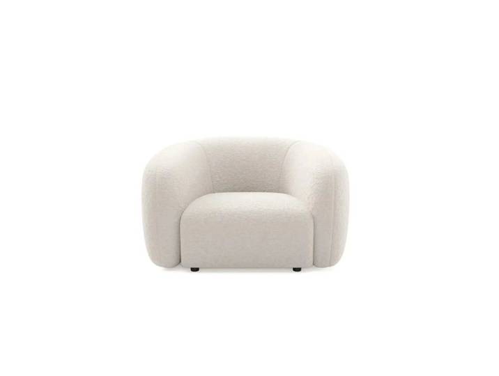 BAHIA - Fauteuil tissu bouclette - Beige