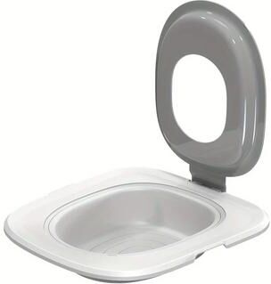 Inspired Living Reusable Cat Toilet Training Seat With Removable Sand Tray gray