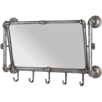 Garderobenhaken HAKU "Flurgarderobe, Garderobe, Garderobenhaken, Garderobenleiste", grau (anthrazit), B:75cm H:45cm T:16cm, Metall, Garderobenhalter, Garderobenhaken, rechteckig - aus Metall Anthrazit - B/T/H 75/16/45 cm