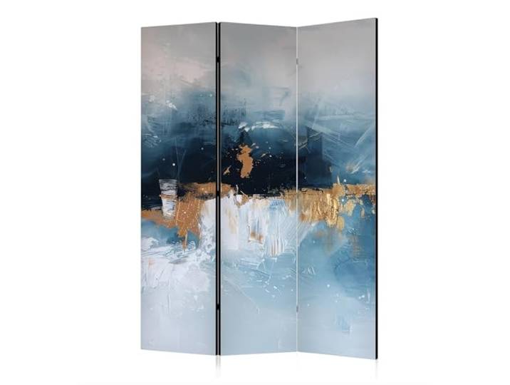 framed concept - Paravent Raumteiler Holz 135x172 cm, 3-teilig doppelseitiger, Sichtschutzwand