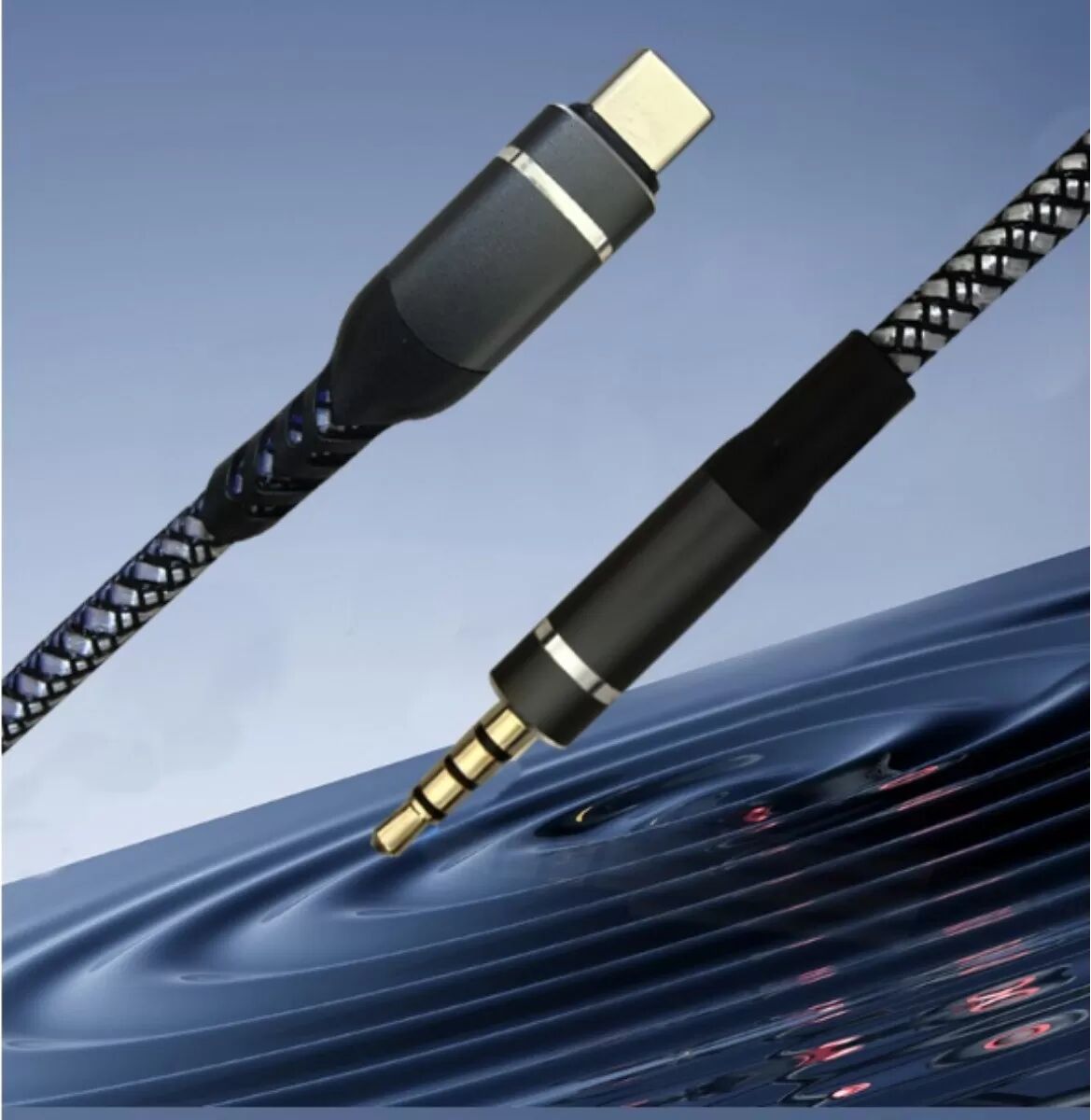 INF Type-C zu 3.5mm Audiokabel für Smartphone Livestreaming und interne Aufnahme - hochauflösendes geflochtenes Kabel, 2m/3m 3 m