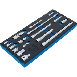 BGS Werkstattwageneinlage 1/3: Verlängerungs- / Adapter- und Gelenk-Satz 17tlg. - 4144