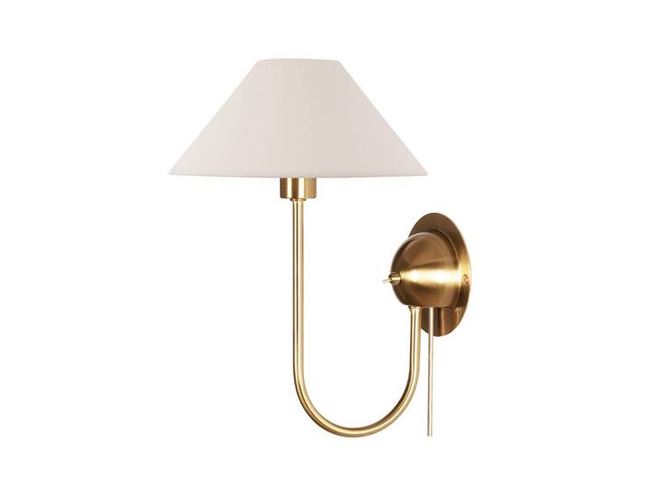 Globen Lighting Wandleuchte IRIS, creme, Höhe 32 cm IRIS, creme / amber, für Wohn- / Esszimmer, Textil / Stoff / Seide, Vintage