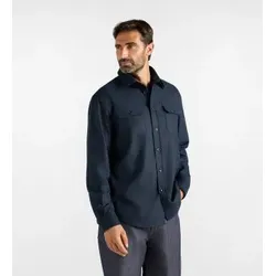 Harmont & Blaine für Herren. COR071013589N Weites Flanellhemd in Marineblau (L), Lässig, Polyester, Langarm