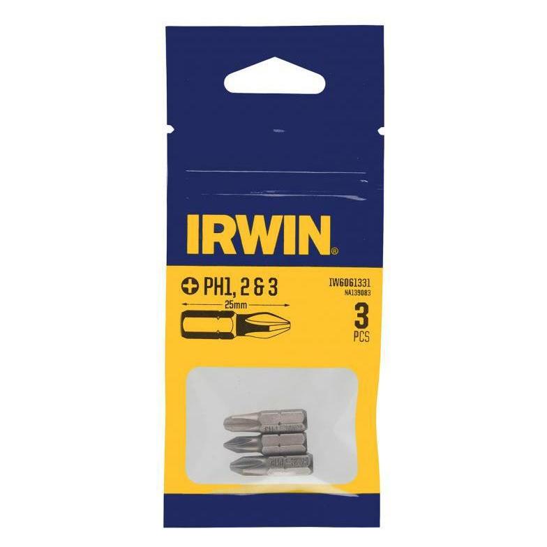 MGA Irwin -Tipps des Sets 3 PCs 25mm Ph1, PH2 und PH3 in der Blase (37262170)