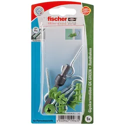 Fischer 5x Gipskartondübel GK GREEN RH mit Rundhaken - 524839