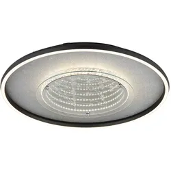 Deckenleuchte Deckenlampe Wohnzimmerlampe Aluminium schwarz matt Glas 3D Effekt LED D 51,5 cm