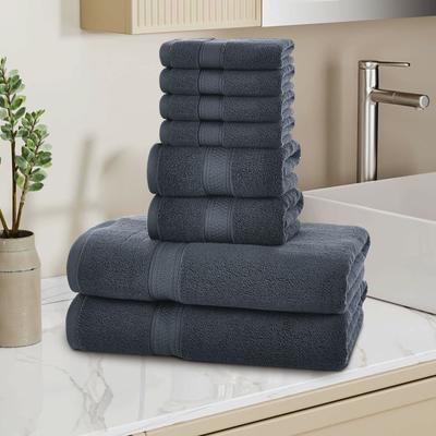 JML Extra Large 8 Pieces Bath Towel Set, 100% Cotton Highly Absorbent Towels for Bathroom