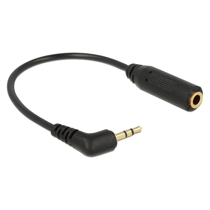 Delock Audiokabel Klinkenstecker 3 Pin > Klinkenbuchse 4 Pin (0.17 m, 2.5mm Klinkenkabel, AUX Kabel) (65674)