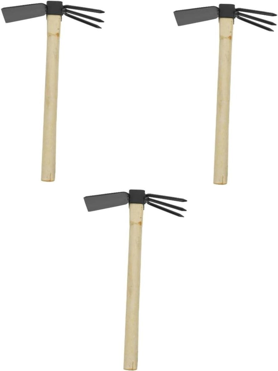 Kisangel Set van 3 Tuinwerktuigen: Schoffel en Cultivator voor Onkruidverwijdering en Tuinieren