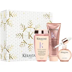 545ml Kérastase Gloss Absolu Trio XMas Set (Shampoo 250ml + Conditioner 250ml + Drops 45ml)