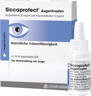 URSAPHARM Arzneimittel GmbH SICCAPROTECT Augentropfen 3X10 ml 03005587