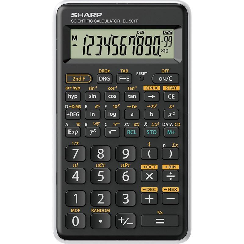 SHARP EL-501T Wissenschaftlicher Taschenrechner schwarz/weiß