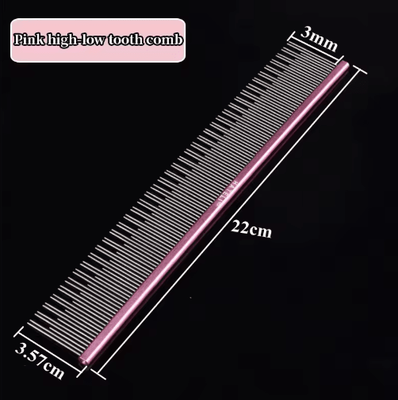 Inspire Picks Professional Stainless Steel Pet Grooming Comb With Dual Teeth Design b Pink