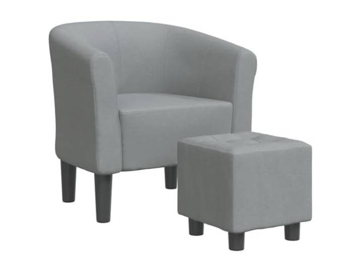 HAQWRDQSG Clubsessel mit Fußhocker 2-teilig, Sessel Hellgrau Gepolsterter Relaxsessel mit Beinhocker, eleganter Cocktail-Sessel für Wohnzimmer, Schlafzimmer und Büro, Hellgrau.