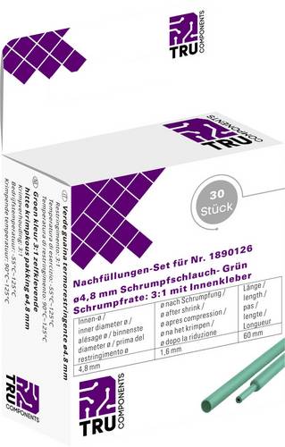 TRU COMPONENTS T1807CA007D Schrumpfschlauch mit Kleber Grün 4.80mm 1.60mm Schrumpfrate:2:1 30St.
