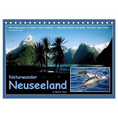 Naturwunder Neuseeland - in Bild und Text (Tischkalender 2027 DIN A5 quer), CALVENDO Monatskalender