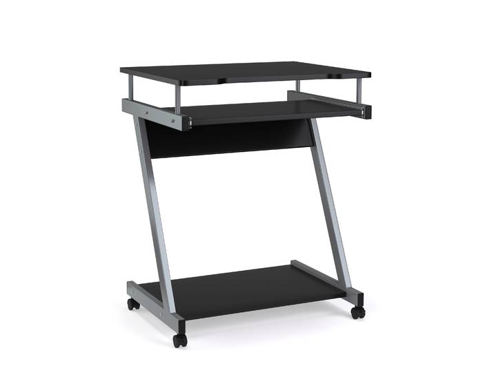Schreibtisch ALVARO auf Rollen 60 x 48 x 73 cm schwarz
