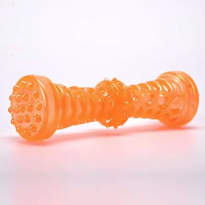PetsAreLife Sturdy Bite Resistant Dog Toy Toothbrush Bone, Interactive Chew Dental Care For Small Medium Large Dogs Puppy Training orange Large