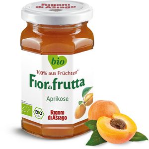 Rigoni-di-Asiago Fruchtaufstrich Aprikose, BIO, vegan, 60% Fruchtgehalt, ohne Zuckerzusatz, im Glas, 250 g