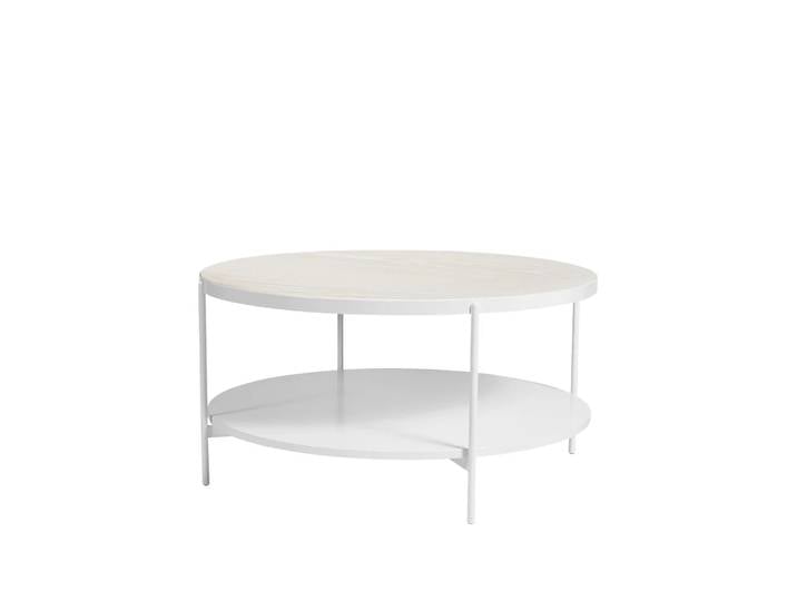 SMD Design Lene Couchtisch Weiß, Eschenfurnier weiß pigmentiert