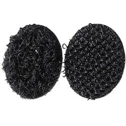 96 STKKlettpunkte selbstklebend 15mm extra stark doppelseitig rund schwarz, Nylon, Polyester
