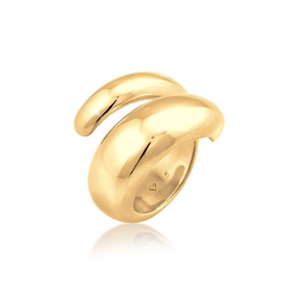 Silberring NENALINA "Ring Wickelring Spiral Fingerschmuck 925 Silber" Gr. 60, gold, Fingerringe, Damen, 60, Silber 925 (Sterlingsilber), Silberring