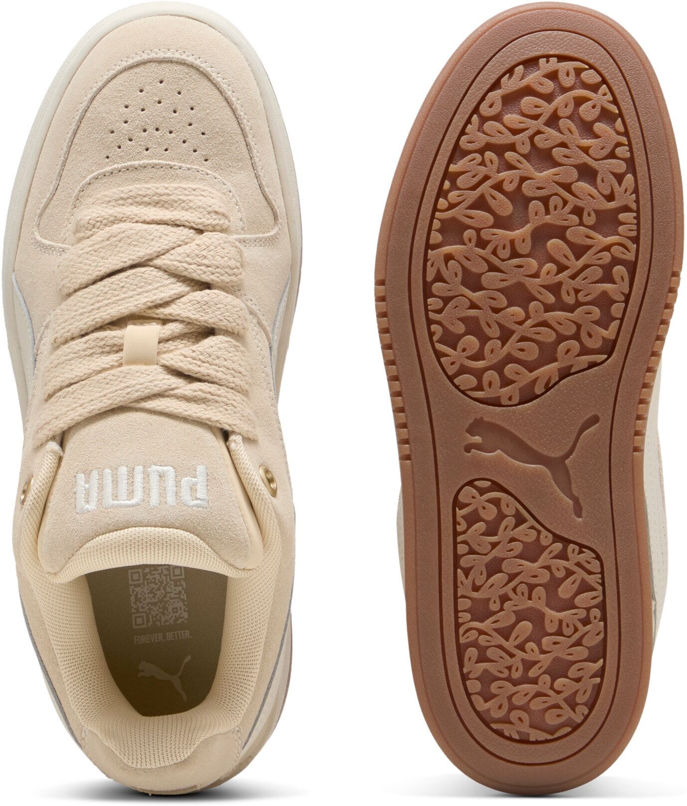 Sneaker PUMA "PARK LUNA SD", Damen, Gr. 40,5, weiss (canvas, alpine snow), Leder, unifarben, Schuhe Sneaker, aus Leder, mit Schnürverschluss, mit Innenmaterial aus Textil canvas, alpine snow 40,5