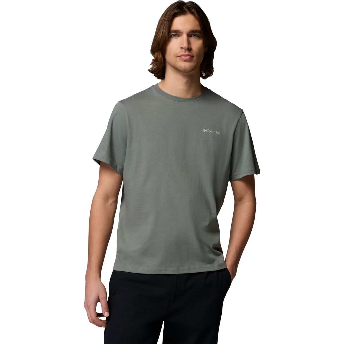 Columbia Men's CSC Outdoor Back Graphic T-shirt sedona sage, wavy branded peaks (342) L 215502-2155021-342-L