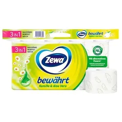 Zewa Toilettenpapier »bewährt« Kamille 3-lagig 8 Rollen weiß