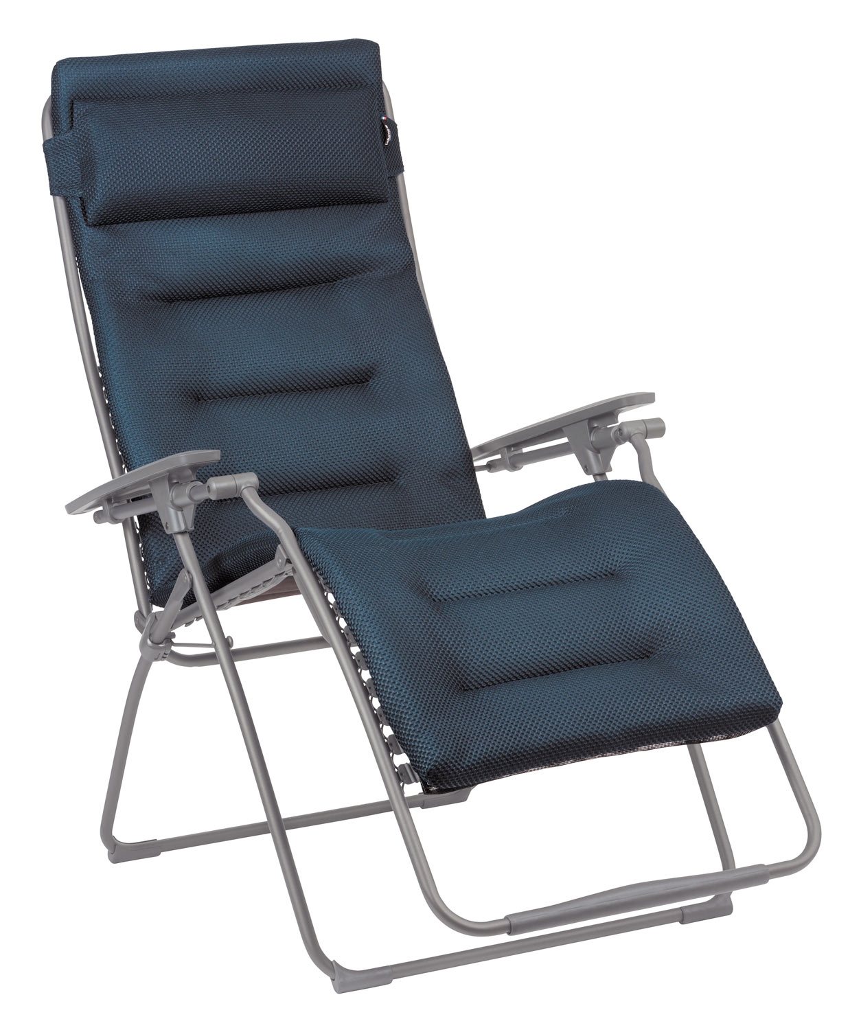 Relaxsessel Lafuma Futura BEC blau mit Liegefläche aus robustem Textilgewebe, pulverbeschichtetem Stahlgestell, Rückenle