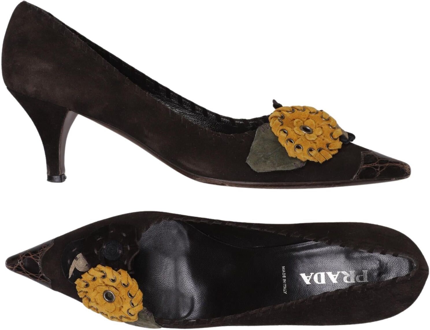 Prada Damen Pumps, Braun, Gr. EU 38, kein / Etikett - Second Hand