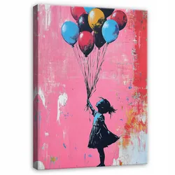 WANDBILD Abstrakt Banksy Modern Deko Wohnzimmer 60x40