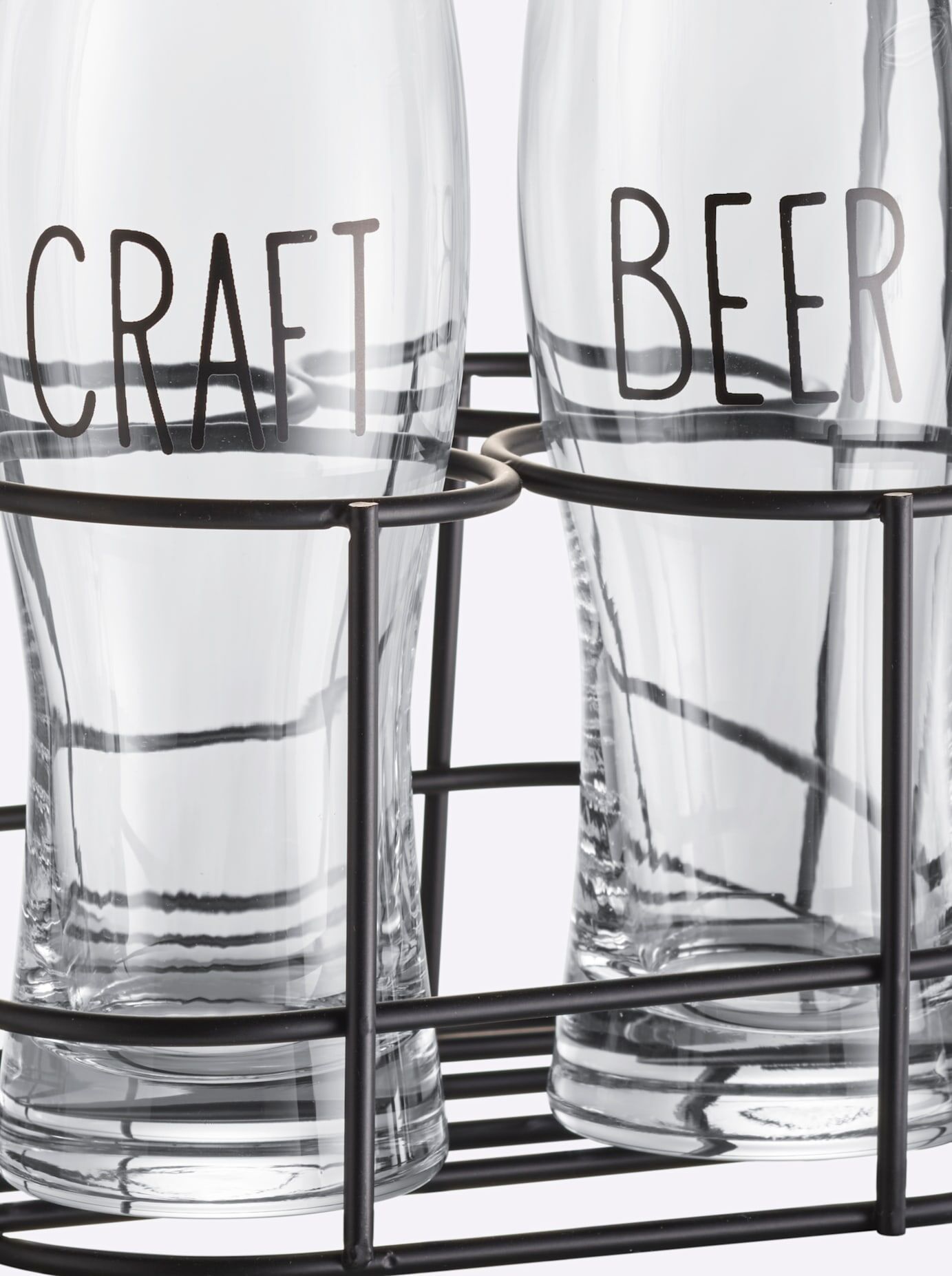 Gläser-Set, transparent, B:18,5cm H:24cm, Glas, Metall, Trinkgefässe, Gläser-Set transparent 24cm