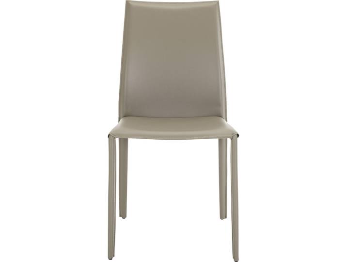 Stuhl Nihan Beige/Grau Recyceltes Leder/Metall