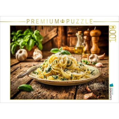 CALVENDO Puzzle Italienische Pasta, Genuss auf rustikalem Teller | 1000 Teile Lege-Größe 64x48cm Foto-Puzzle für glückliche Stunden, Sonstige von ,