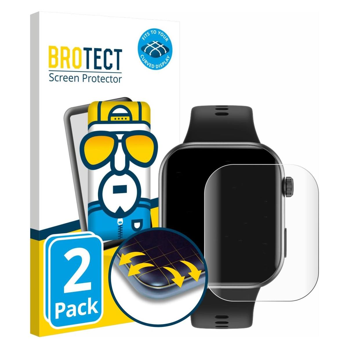 Brotect Fullscreen für Honor Choice Watch InFoWear 2i Schutzfolie Displayschutz Folie Klar Transparent (5162214)