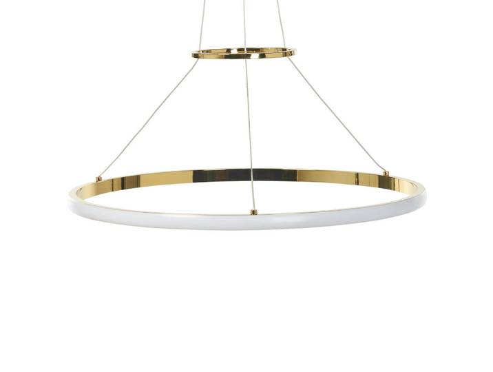 Beliani Hängeleuchte Tano 50/50/104 cm, Goldfarben, Metall, LED integrated, 50x104x50 cm, Lampen & Leuchten, Innenbeleuchtung, Hängeleuchten, Pendelleuchten