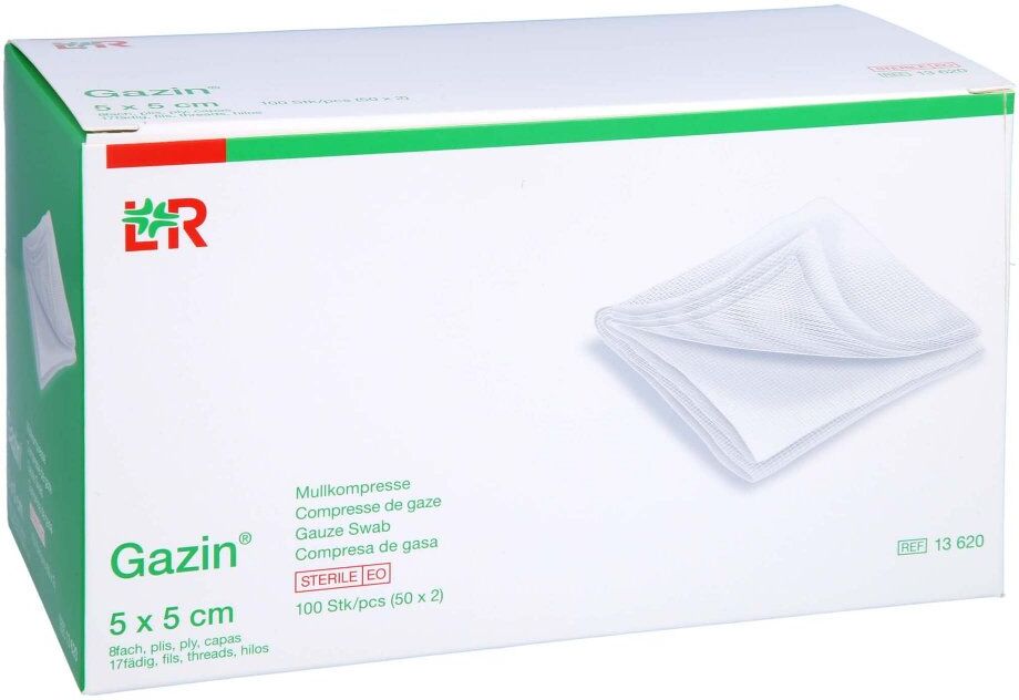Gazin Mullkomp.5x5 cm steril 8fach