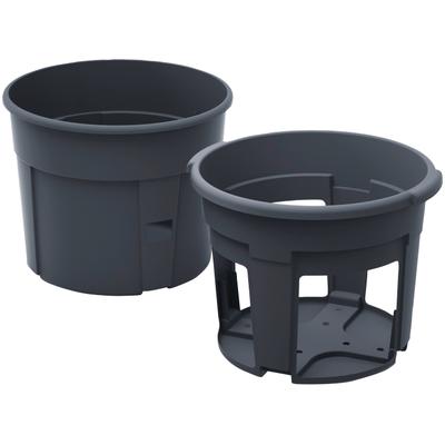 Anzuchttopf PROSPERPLAST "Potato Grower", grau (anthrazit), H:31,6cm Ø:39,2cm, Kunststoff, Pflanzgefäße, ØxH: 39,2x31,6 cm, 2-teilig