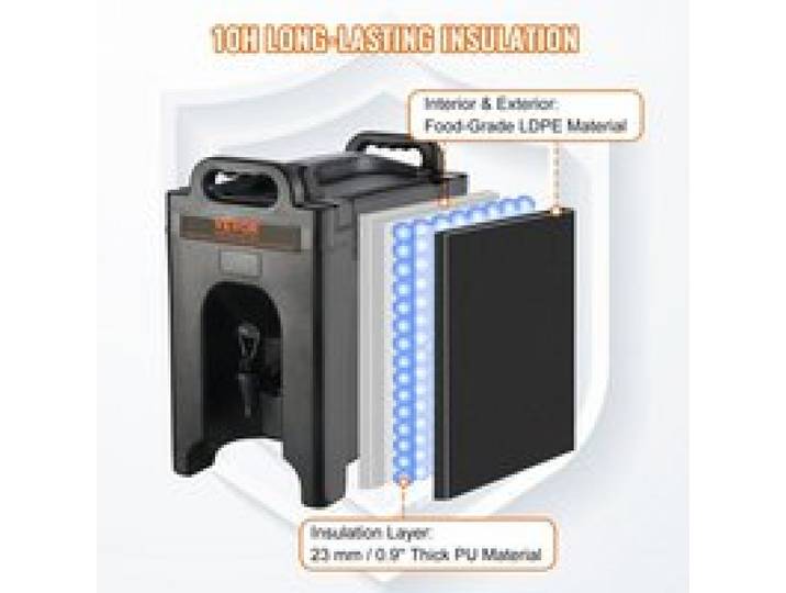 Luscriate -Distributeur de boissons isotherme de 9 5 L avec robinet convient au camping et aux services de restauration.